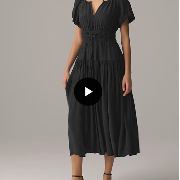 J. Crew Elena Puff Sleeve Black Dress - NWT - Picture 4 of 9